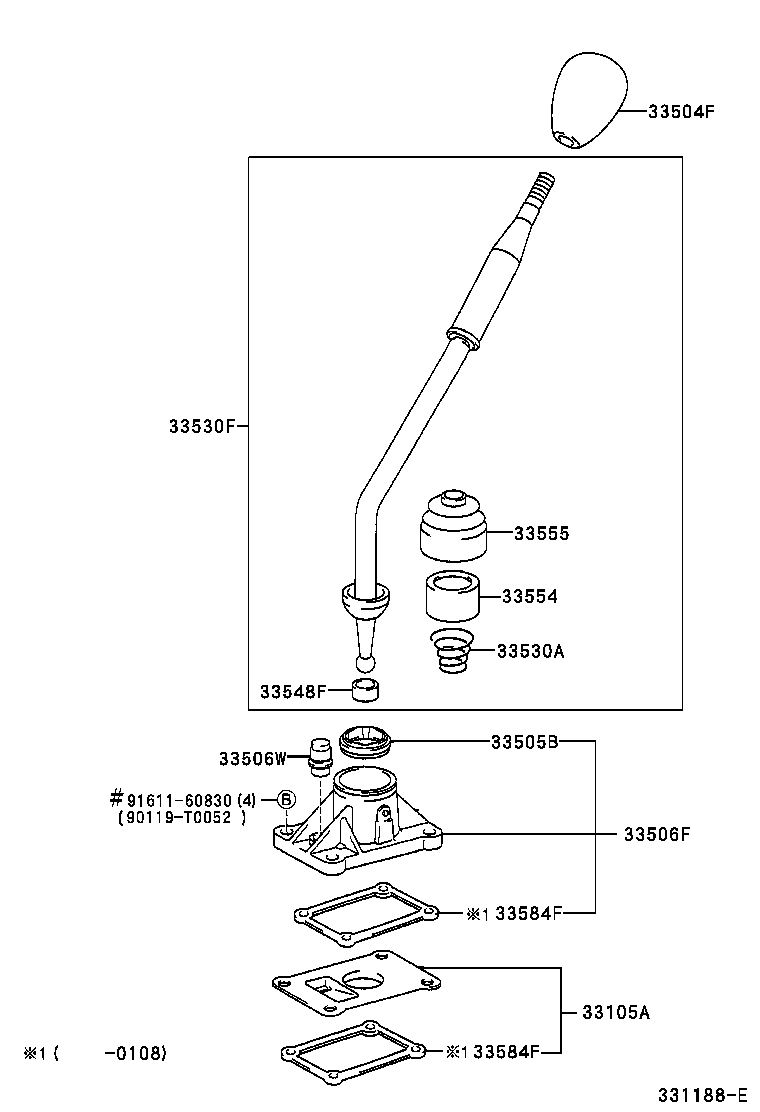 33506-0W040 RETAINER SUB-ASSY, CONTROL SHIFT LEVER (FOR FLOOR SHIFT) product image