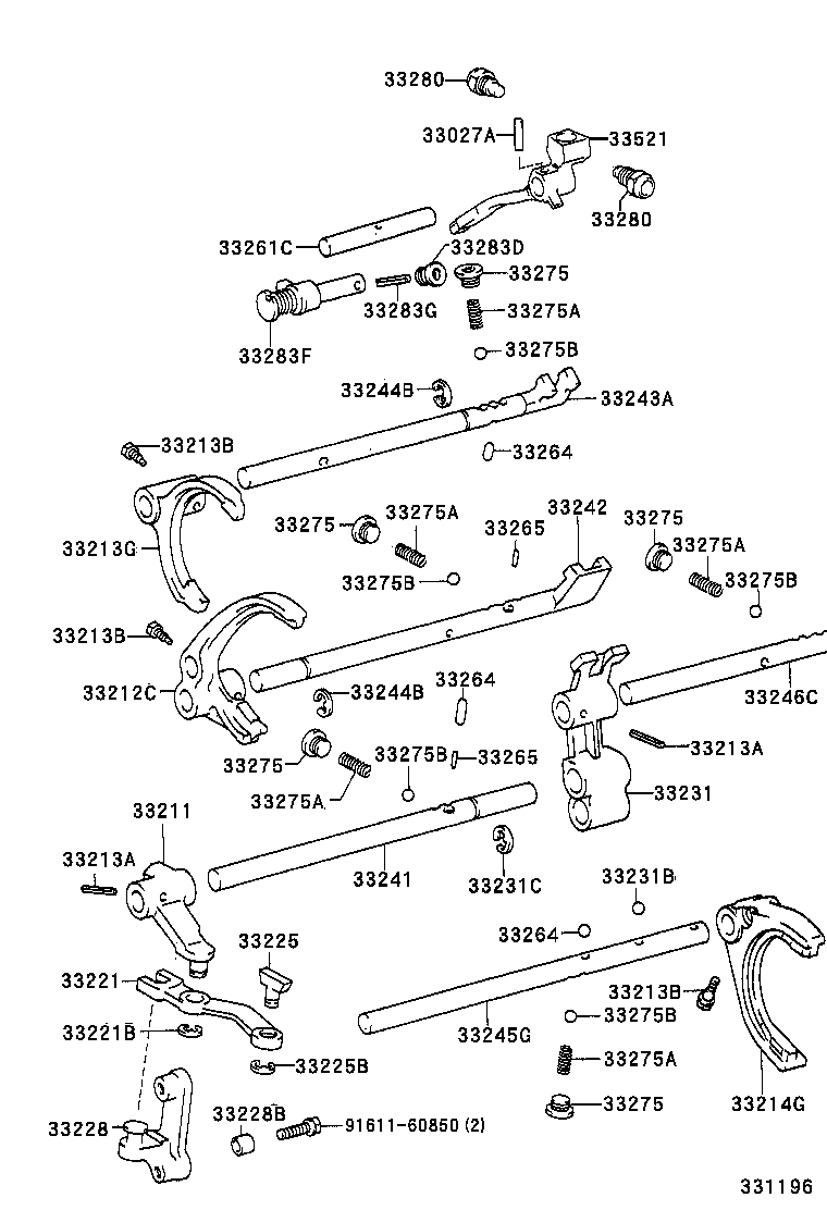 33242-04010 SHAFT, GEAR SHIFT FORK, NO.1 product image