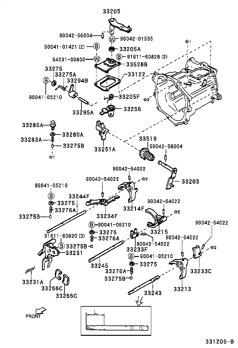 33203-87402 SHAFT SUB-ASSY, SHIFT LEVER, NO.1 product image
