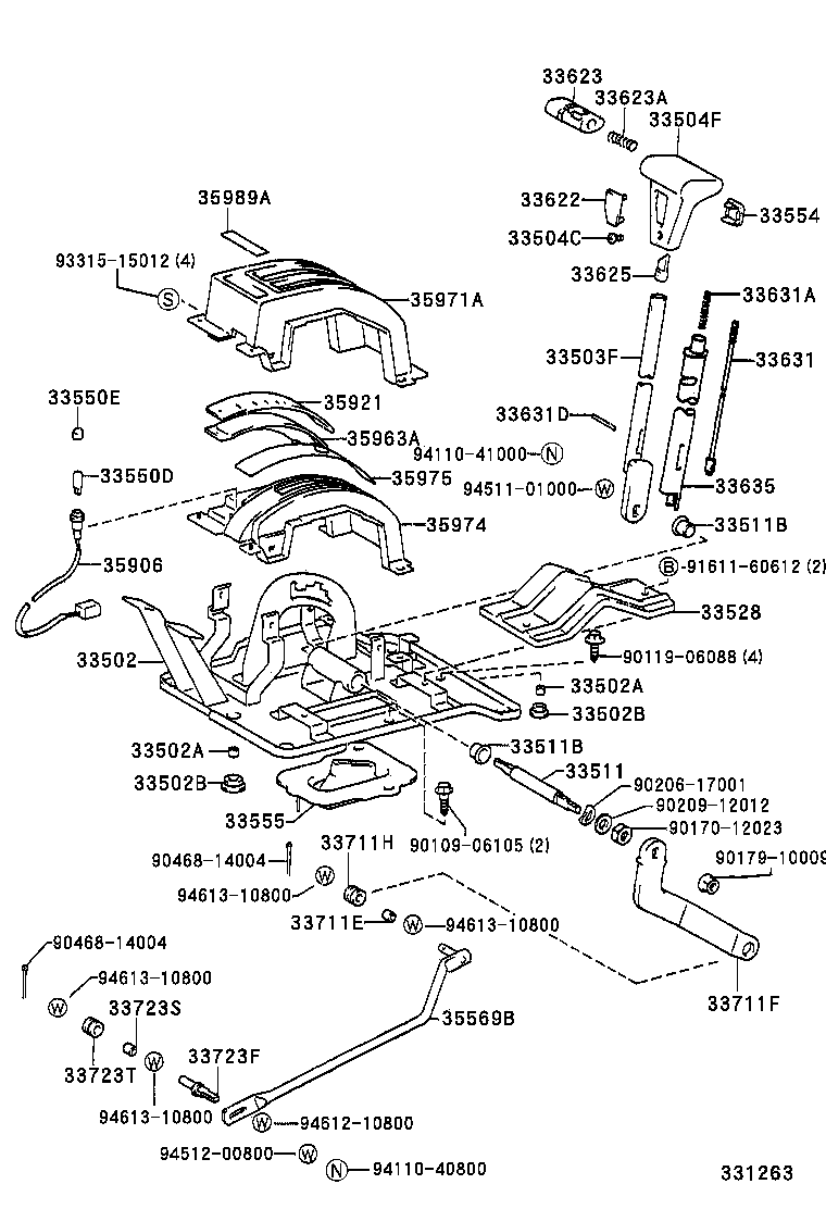33530-60281 LEVER ASSY, SHIFT (FOR FLOOR SHIFT) product image