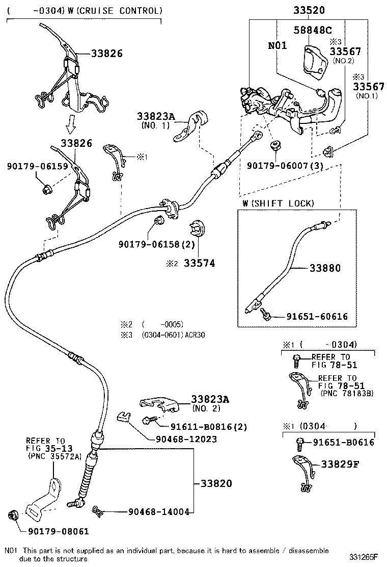 33820-28360 CABLE ASSY, TRANSMISSION CONTROL (FOR COLUMN SHIFT) product image