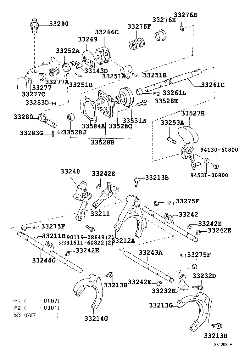 33261-42011 SHAFT, SHIFT & SELECT LEVER product image