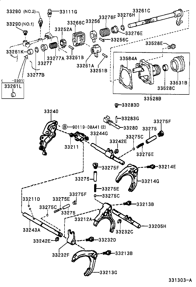 33261-42011 SHAFT, SHIFT & SELECT LEVER product image