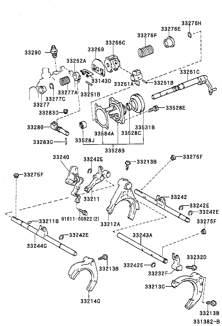 33250-12182 SHAFT ASSY, SHIFT & SELECT LEVER product image