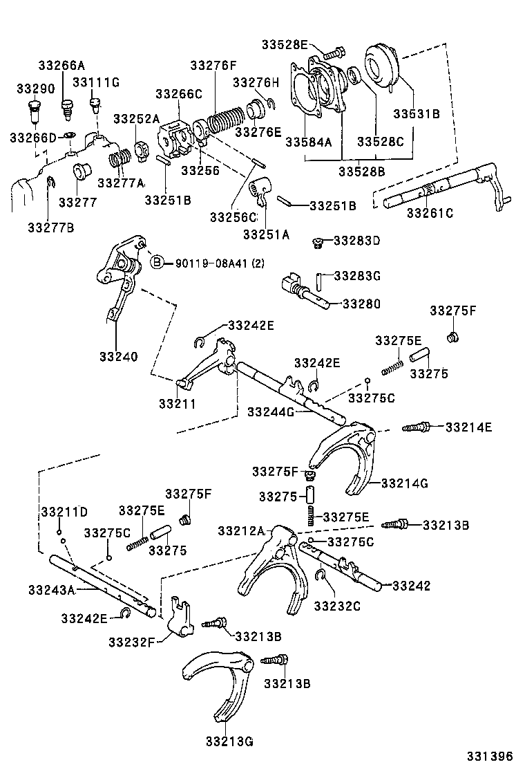33250-12182 SHAFT ASSY, SHIFT & SELECT LEVER product image