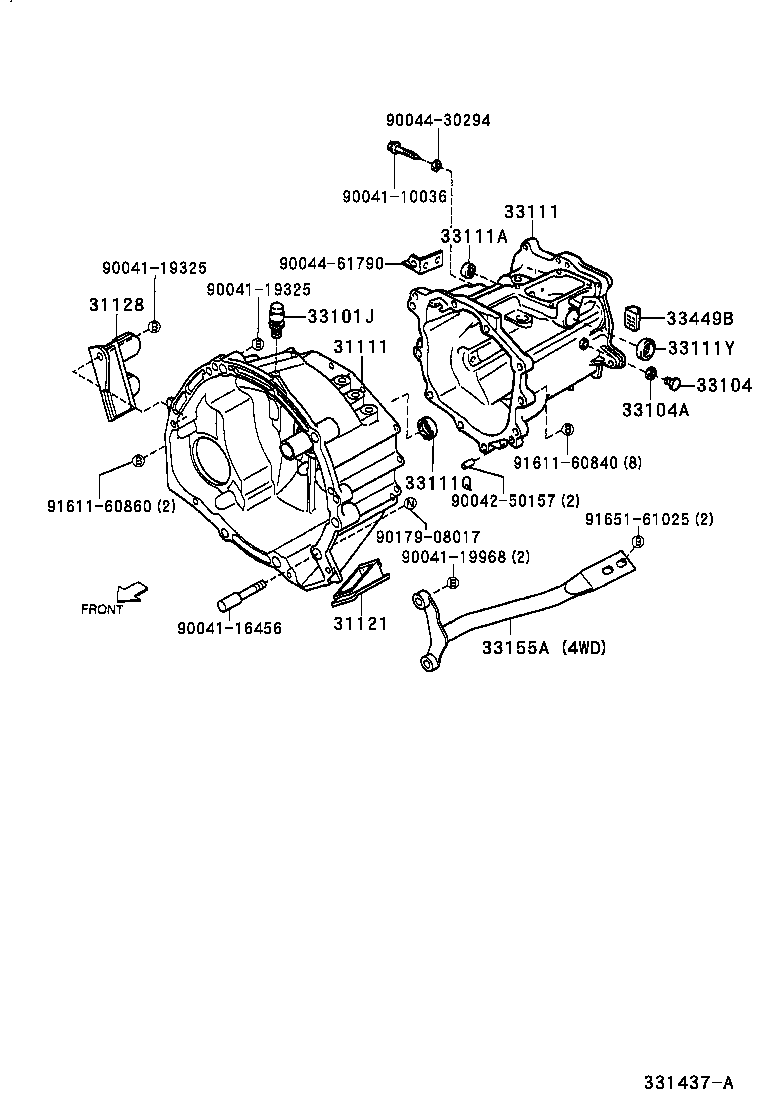 31128-97501 COVER, CLUTCH HOUSING UNDER product image