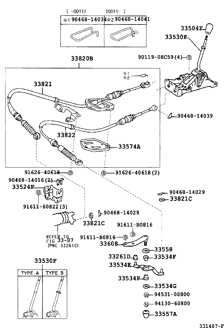 33823-52020 BRACKET, TRANSMISSION CONTROL CABLE, NO.1 product image