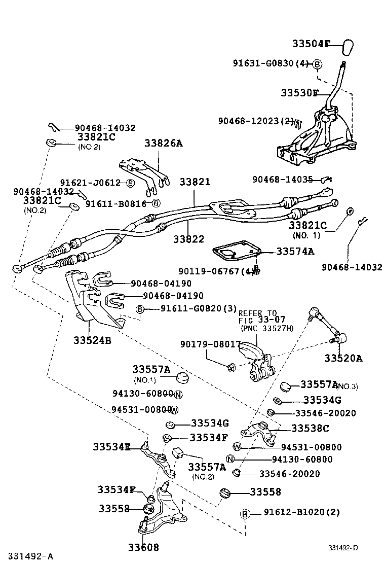 33530-28250 LEVER ASSY, SHIFT (FOR FLOOR SHIFT) product image
