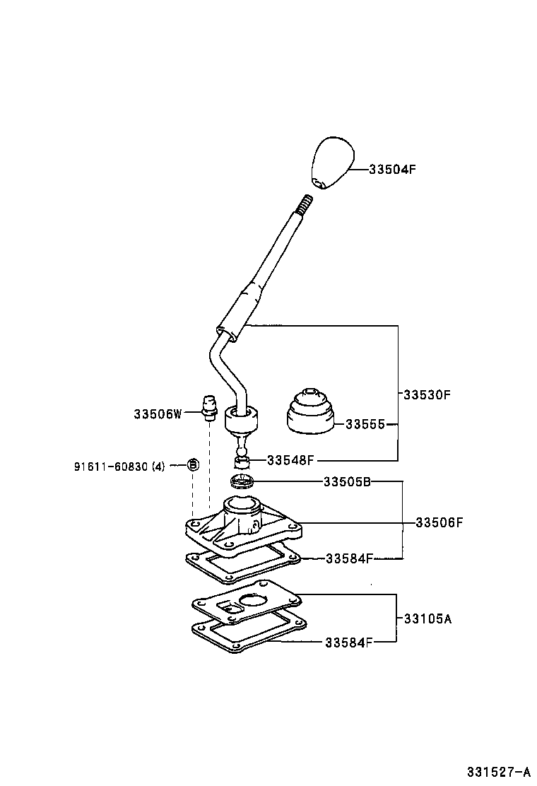 33055-35040 LEVER ASSY, SHIFT (FOR FLOOR SHIFT) product image