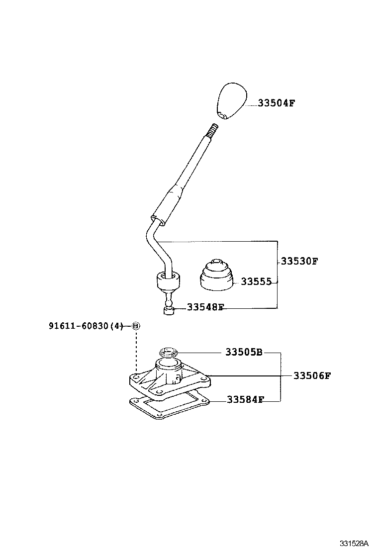 33541-35470 LEVER ASSY, SHIFT (FOR FLOOR SHIFT) product image