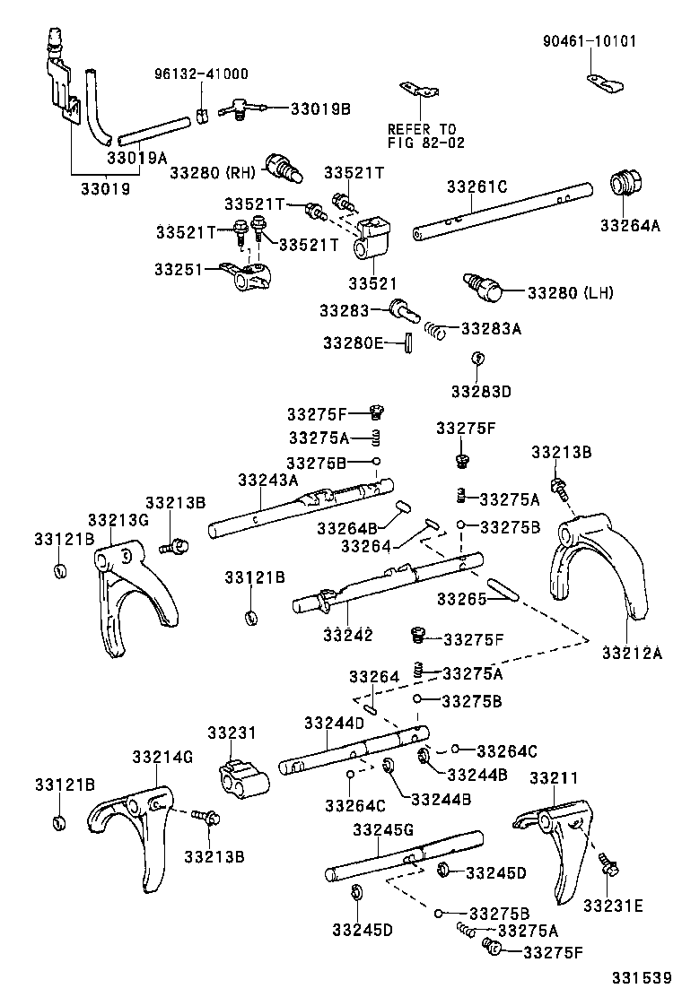 33242-60070 SHAFT, GEAR SHIFT FORK, NO.1 product image