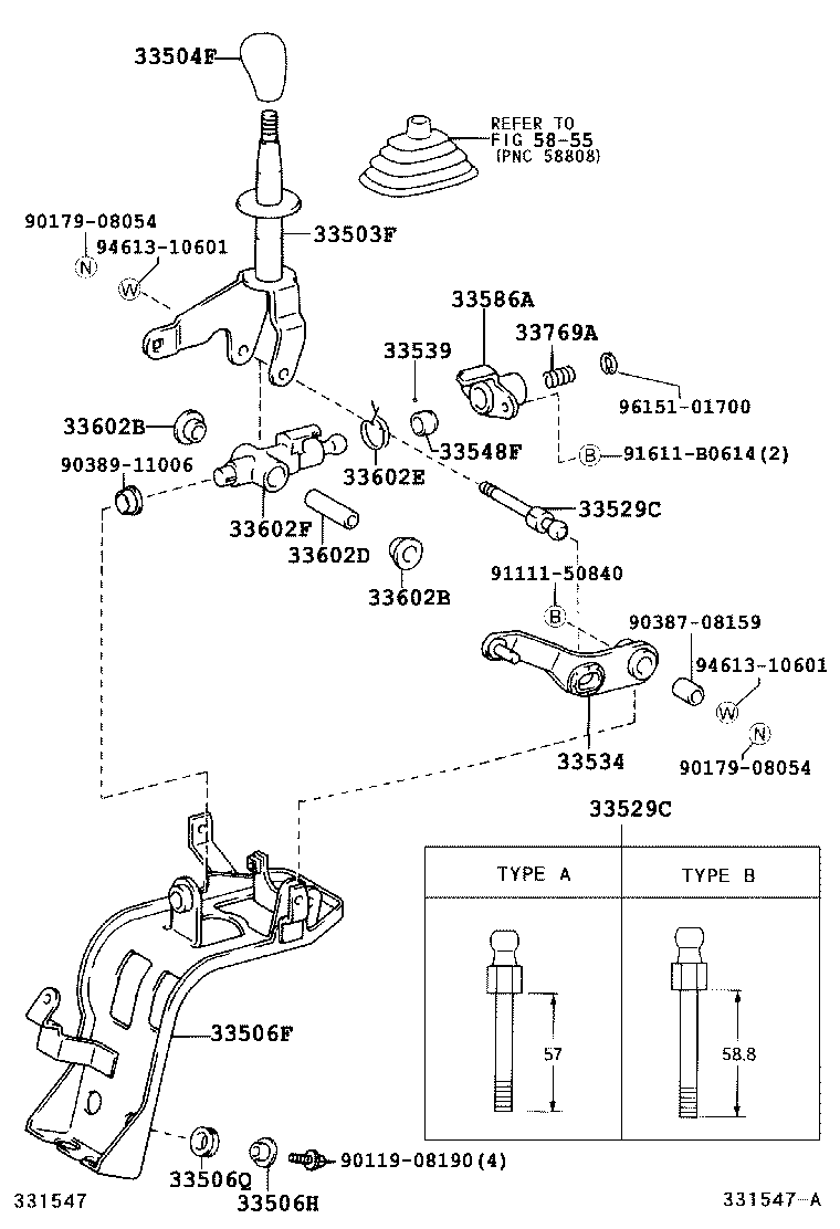 33804-25010 BRACKET, TRANSMISSION CONTROL CABLE, NO.1 product image