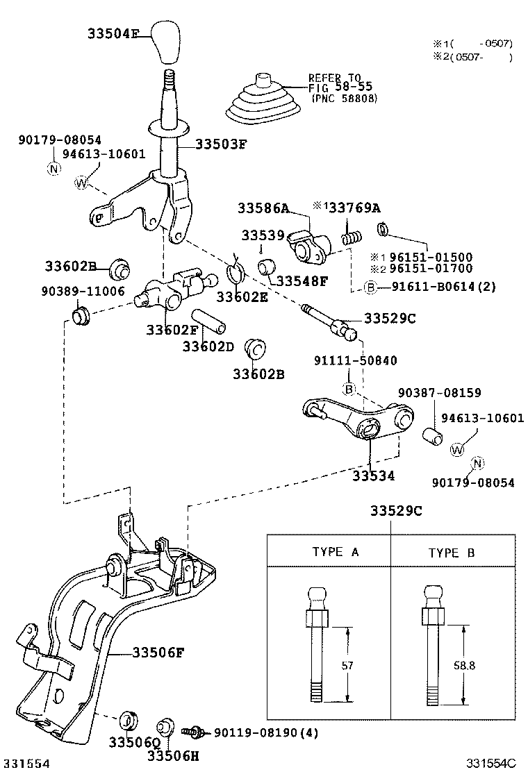 33506-37031 RETAINER SUB-ASSY, CONTROL SHIFT LEVER (FOR FLOOR SHIFT) product image