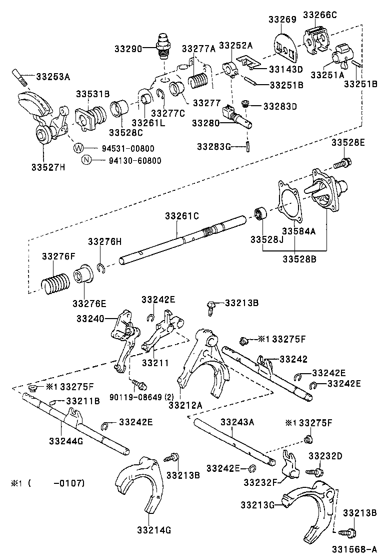 33261-42011 SHAFT, SHIFT & SELECT LEVER product image