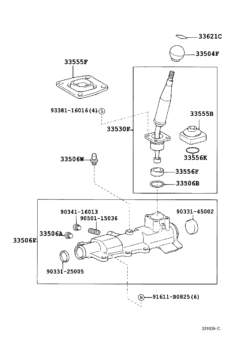 33570-53010 RETAINER SUB-ASSY, CONTROL SHIFT LEVER (FOR FLOOR SHIFT) product image