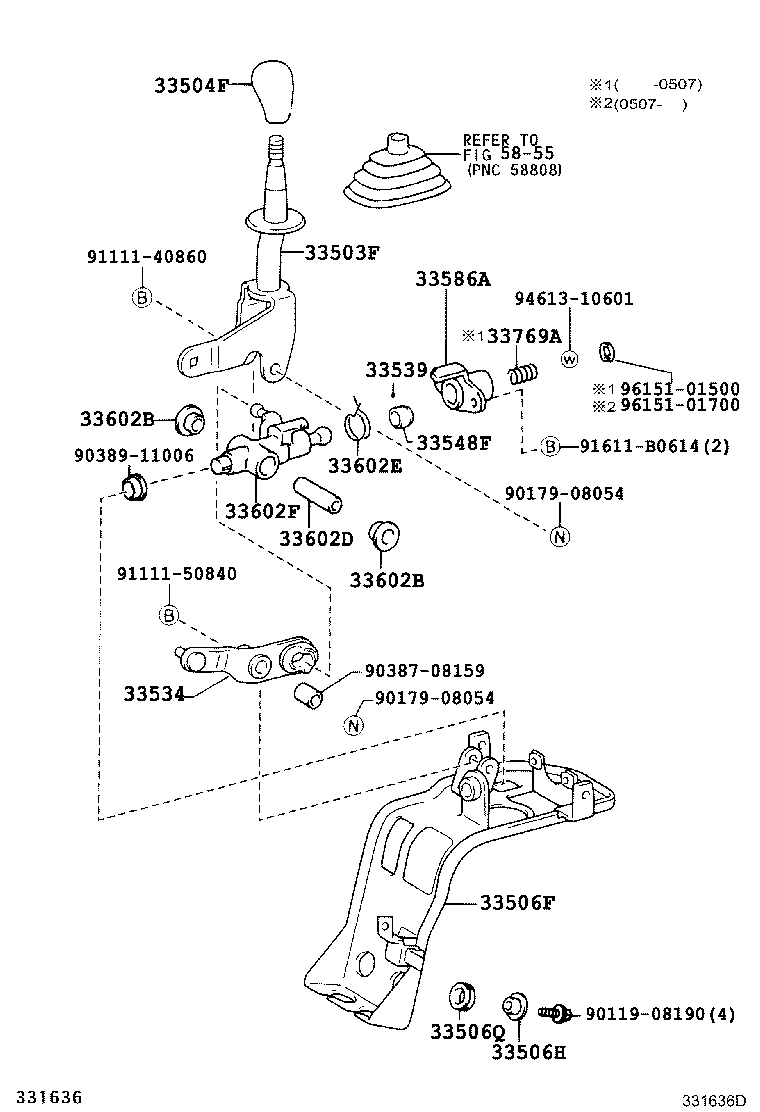 33506-37031 RETAINER SUB-ASSY, CONTROL SHIFT LEVER (FOR FLOOR SHIFT) product image
