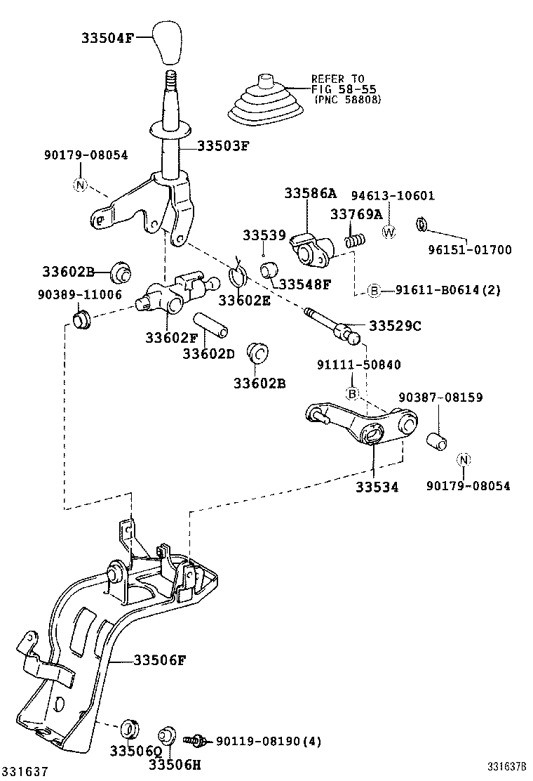 33506-37031 RETAINER SUB-ASSY, CONTROL SHIFT LEVER (FOR FLOOR SHIFT) product image