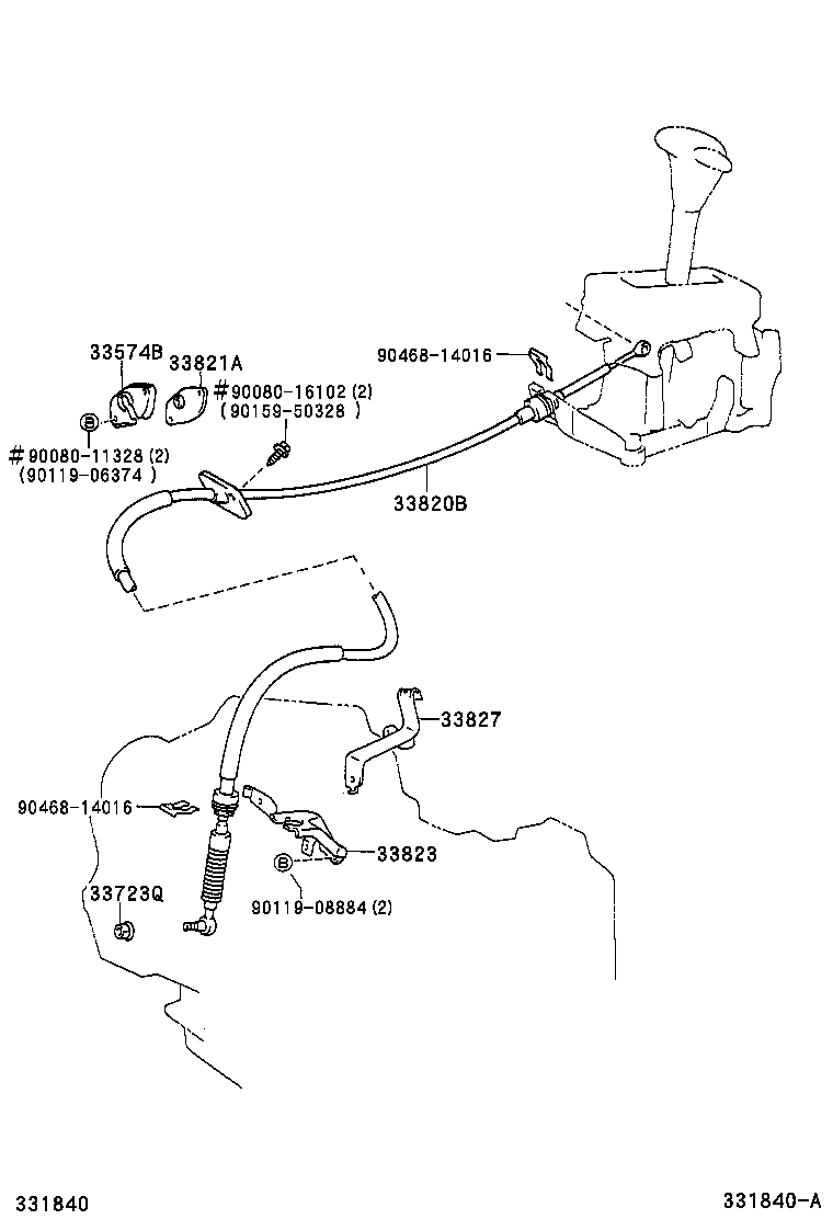 33823-41010 BRACKET, TRANSMISSION CONTROL CABLE, NO.1 product image