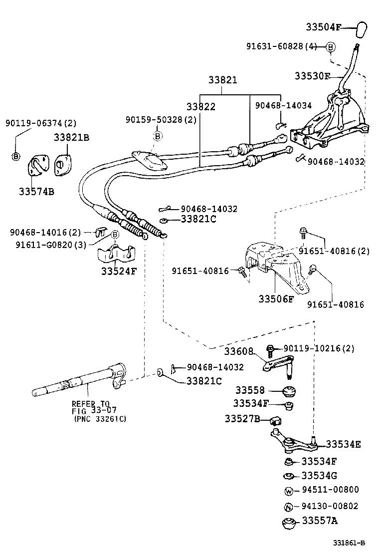 33524-33020 BRACKET, CONTROL LEVER HOUSING SUPPORT (FOR FLOOR SHIFT) product image