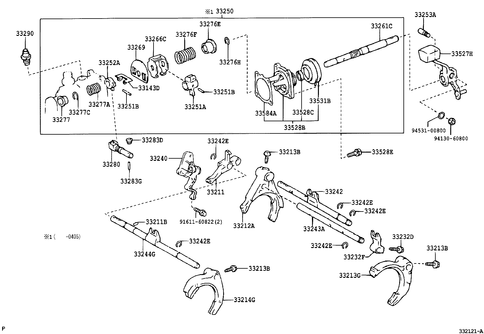 33252-20051 LEVER, SHIFT, INNER NO.2 product image
