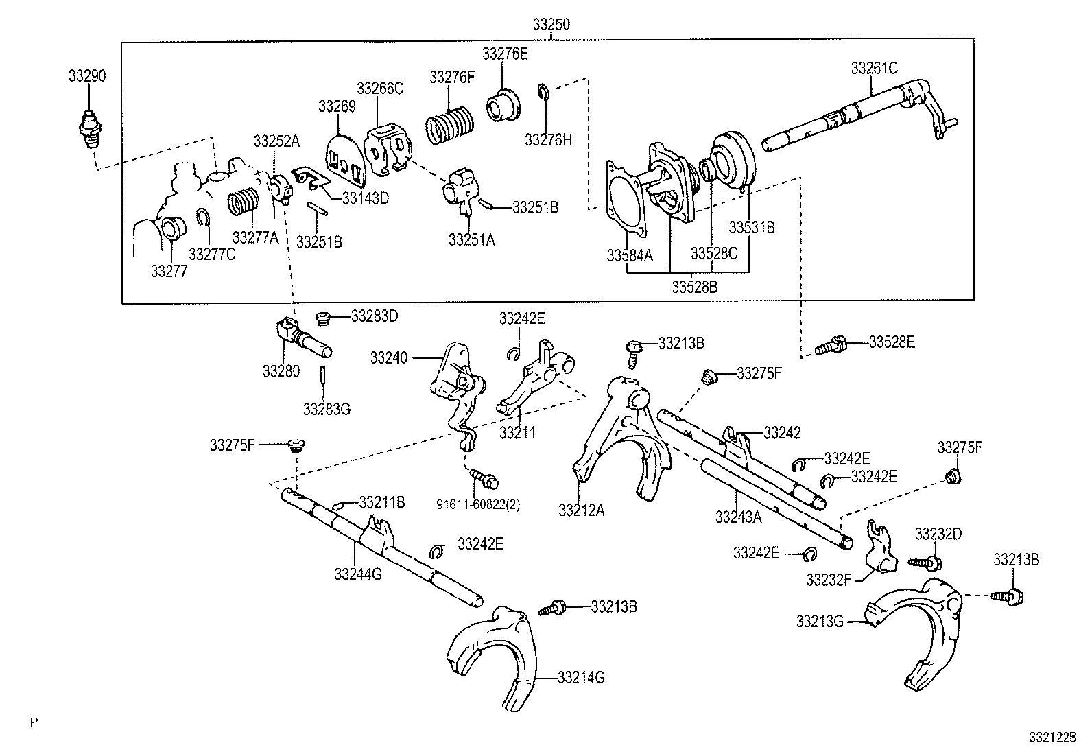 33242-42010 SHAFT, GEAR SHIFT FORK, NO.1 product image