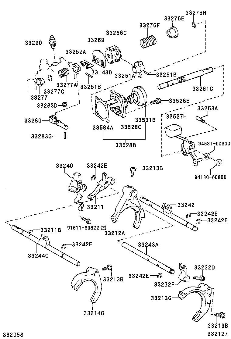 33205-02020 SHAFT, GEAR SHIFT FORK, NO.1 product image