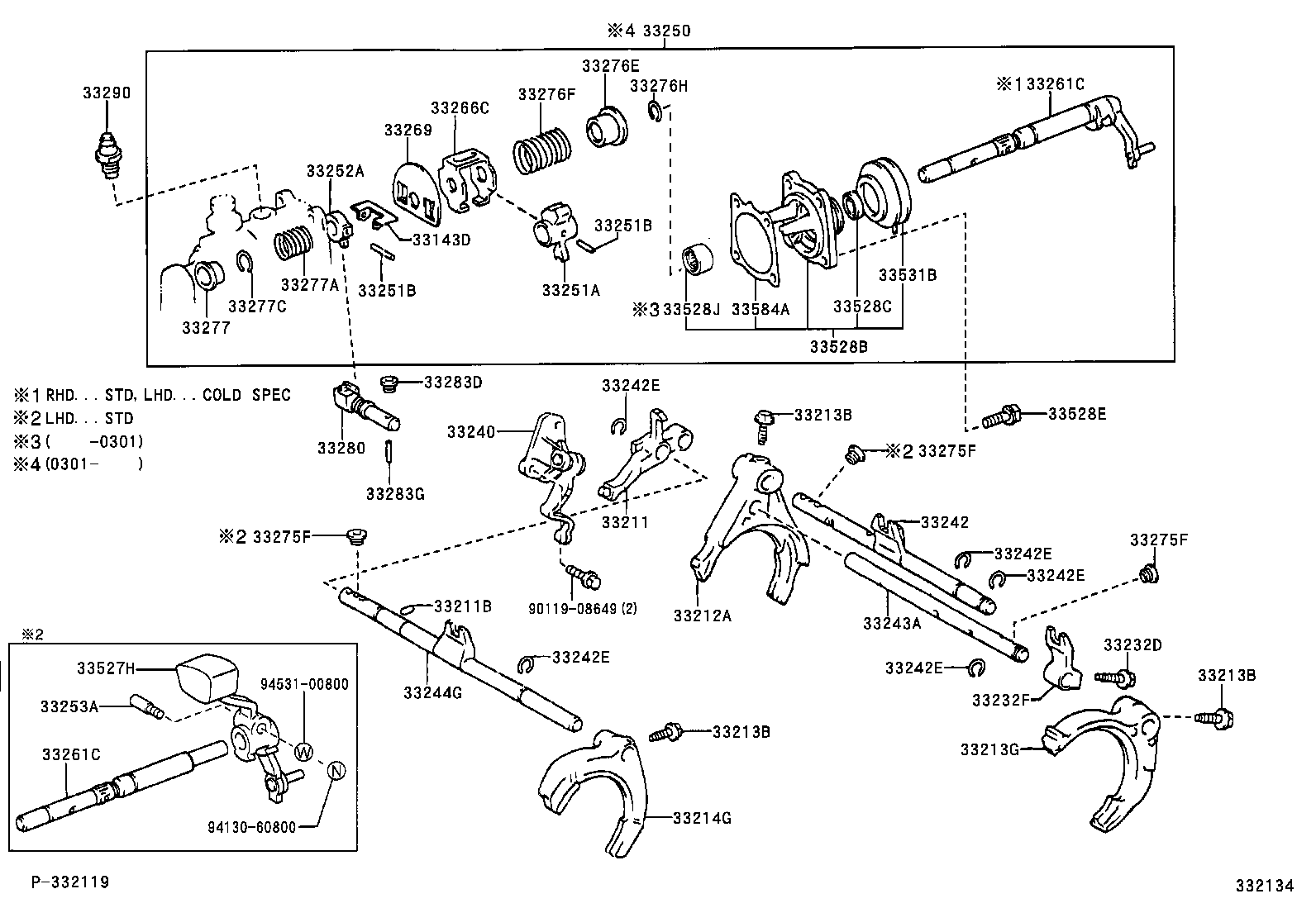 33261-12131 SHAFT, SHIFT & SELECT LEVER product image