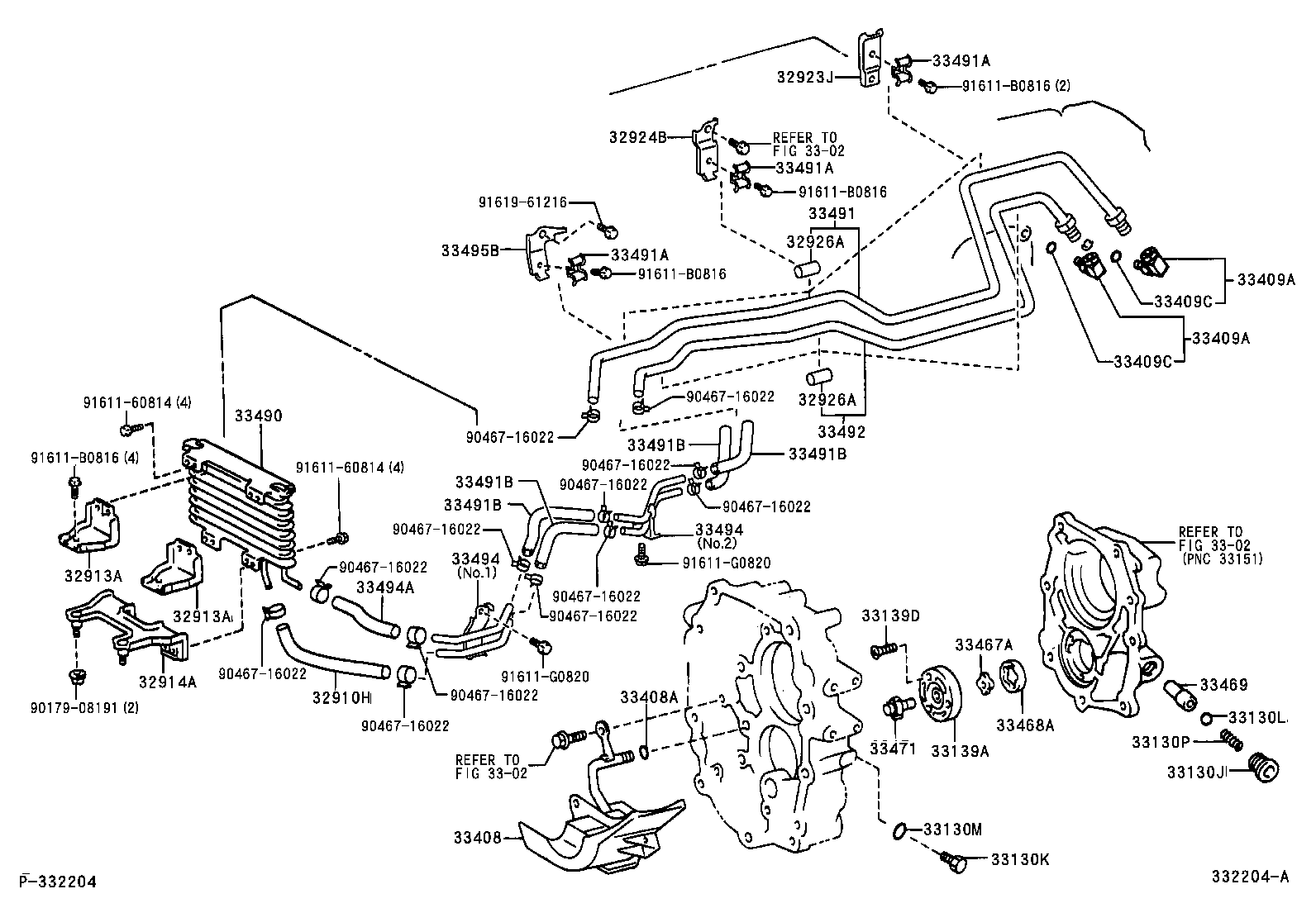 32941-36080 HOSE, NO.1 (FOR MANUAL TRANSMISSION OIL COOLER TUBE) product image