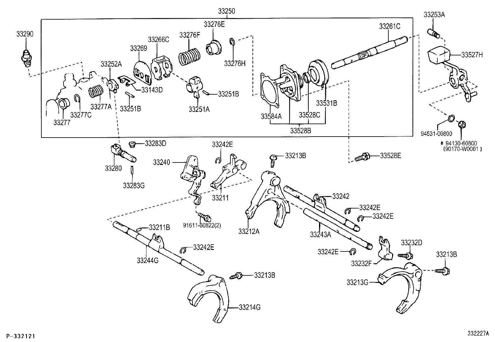 33242-42010 SHAFT, GEAR SHIFT FORK, NO.1 product image
