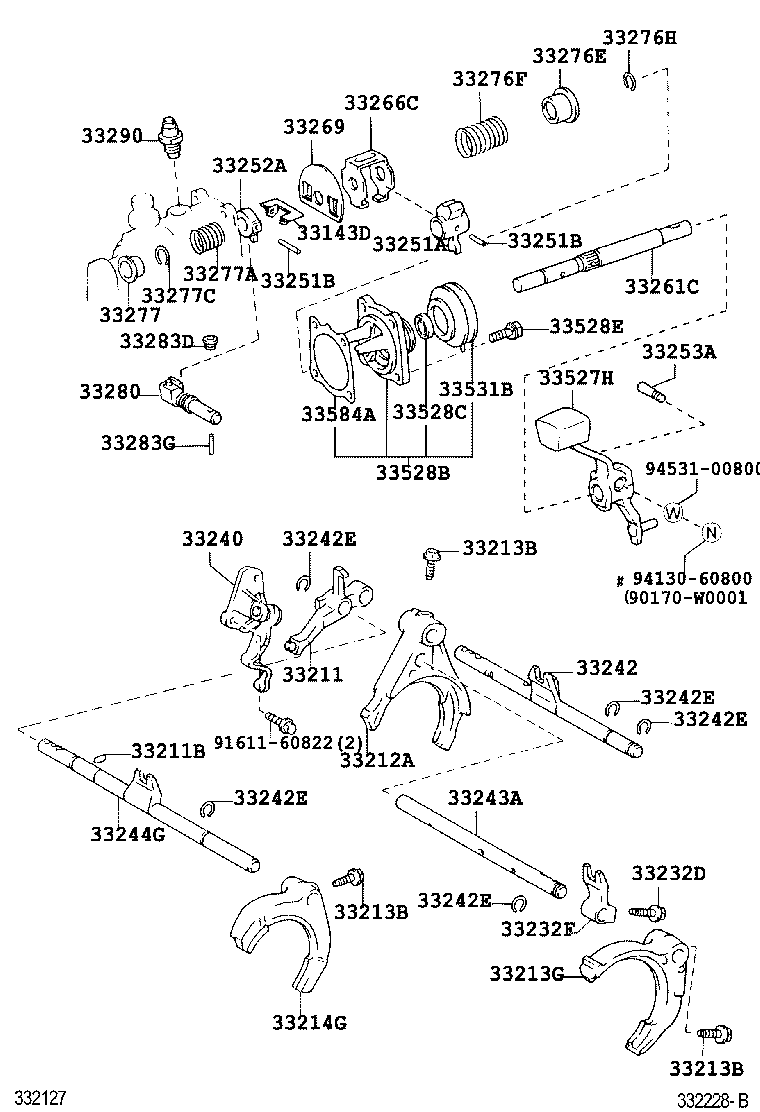 33242-42010 SHAFT, GEAR SHIFT FORK, NO.1 product image