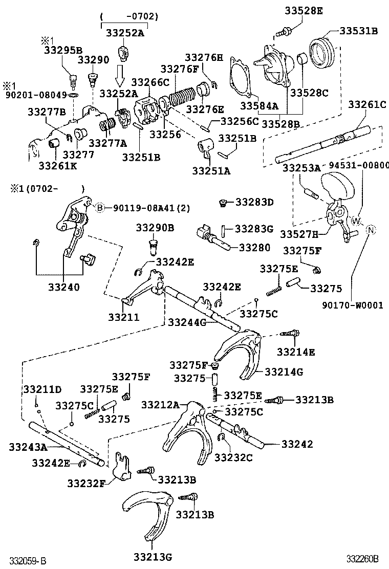 33205-02020 SHAFT, GEAR SHIFT FORK, NO.1 product image