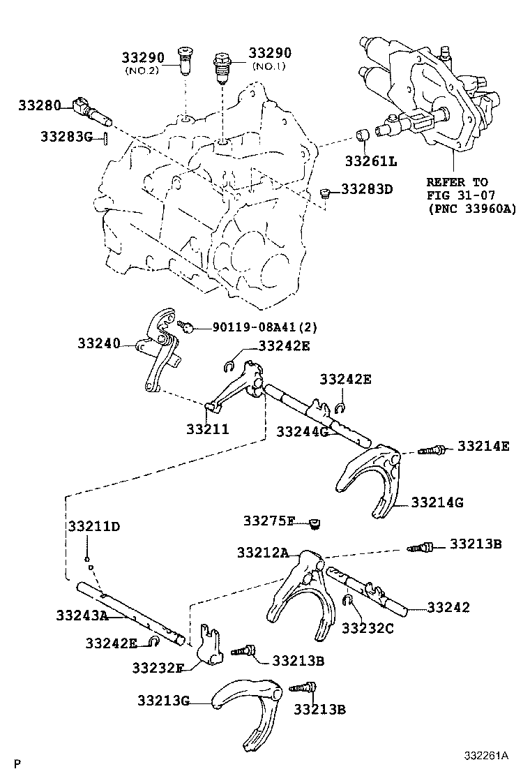 33205-02020 SHAFT, GEAR SHIFT FORK, NO.1 product image