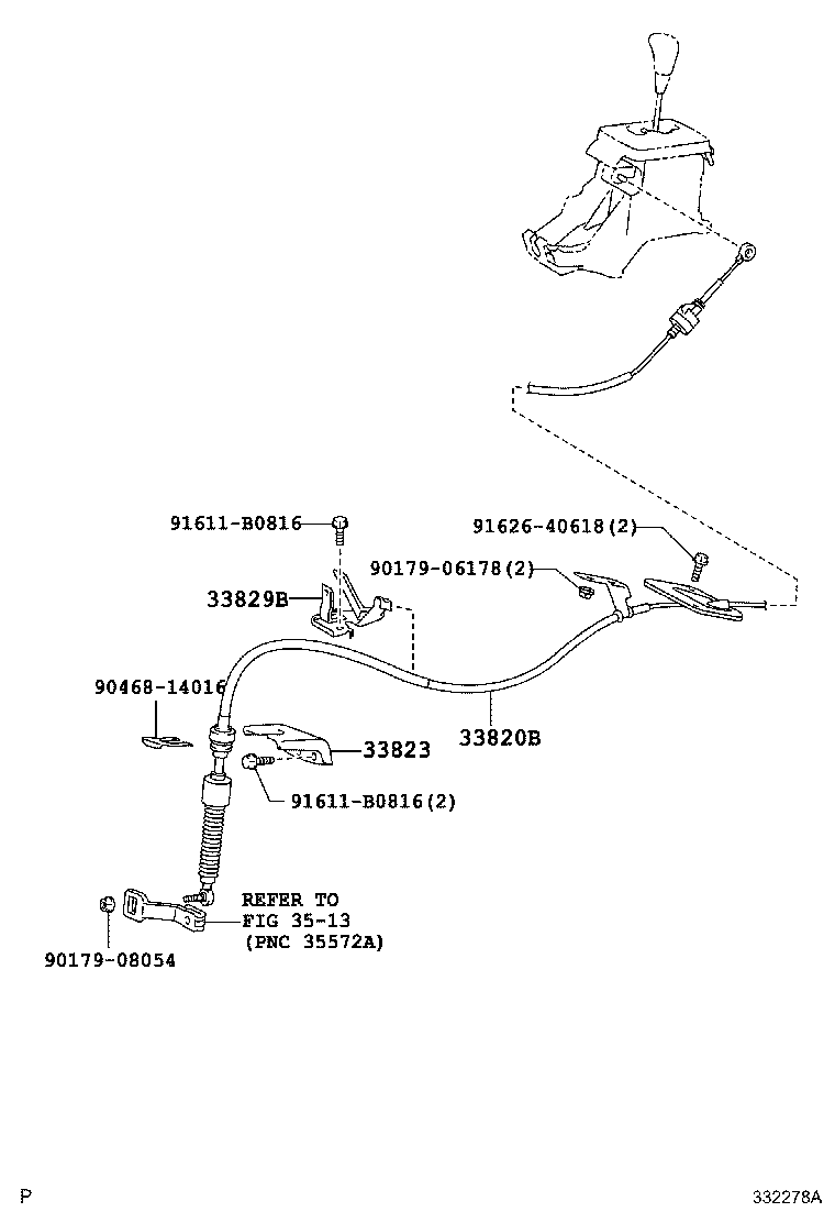 33530-21020 LEVER ASSY, SHIFT (FOR FLOOR SHIFT) product image