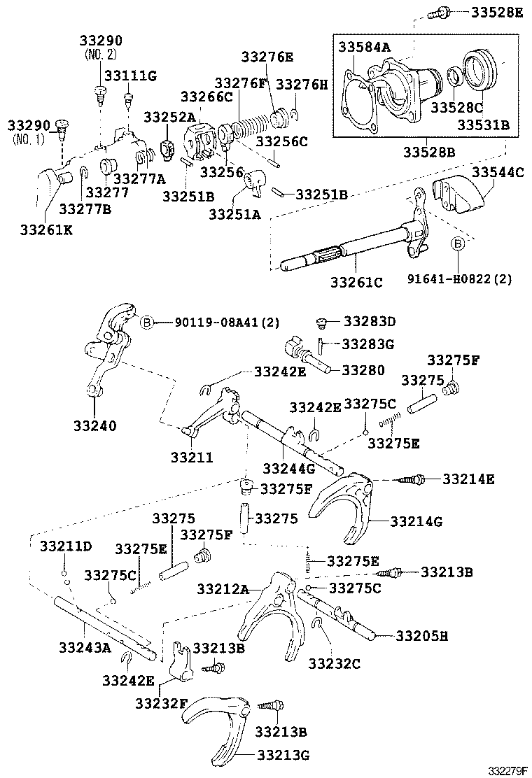 33242-42010 SHAFT, GEAR SHIFT FORK, NO.1 product image