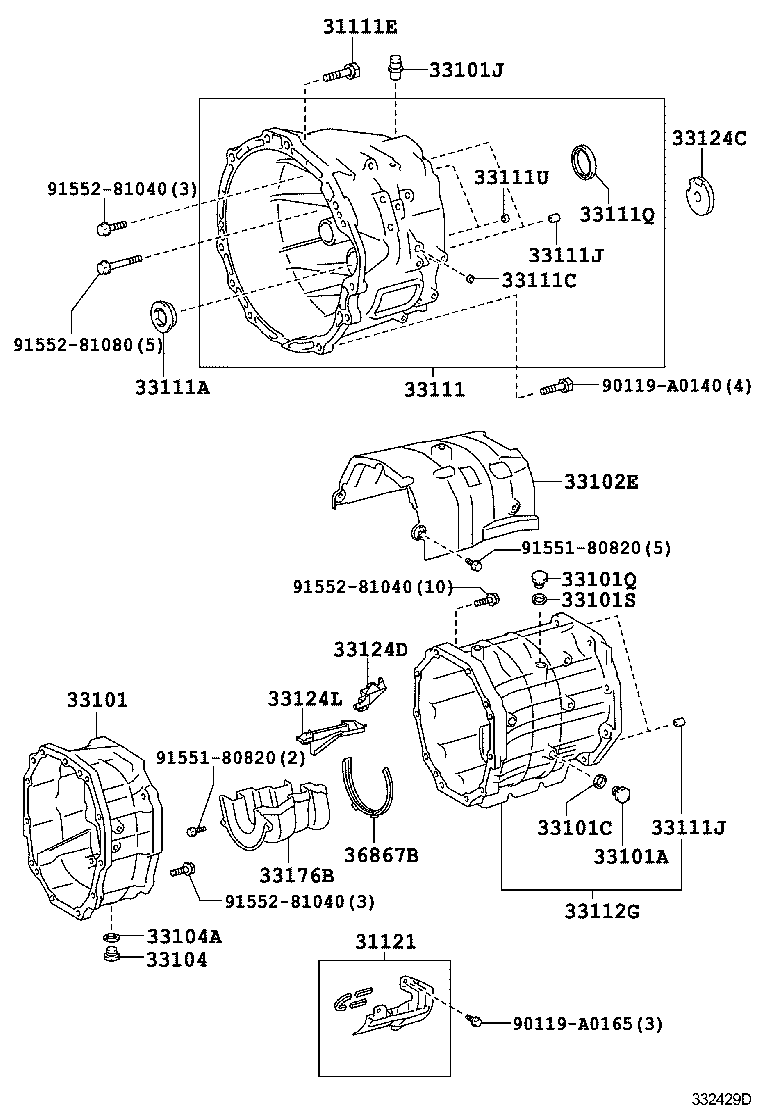 31121-04030 COVER, CLUTCH HOUSING, NO.1 product image