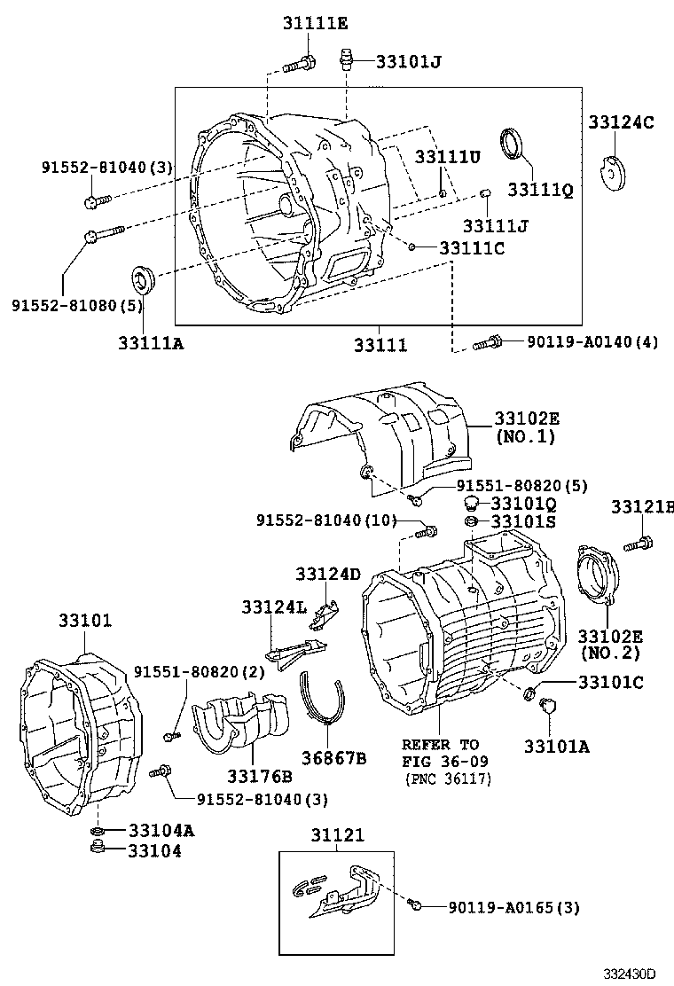31121-04030 COVER, CLUTCH HOUSING, NO.1 product image