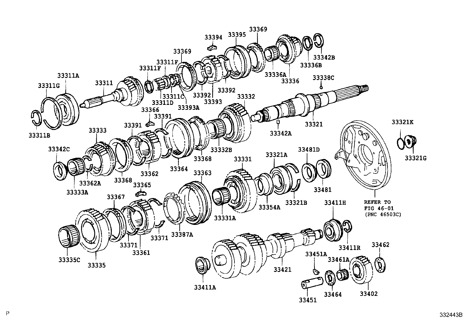 33365-37040 KEY, SYNCHROMESH SHIFTING, NO.1 product image