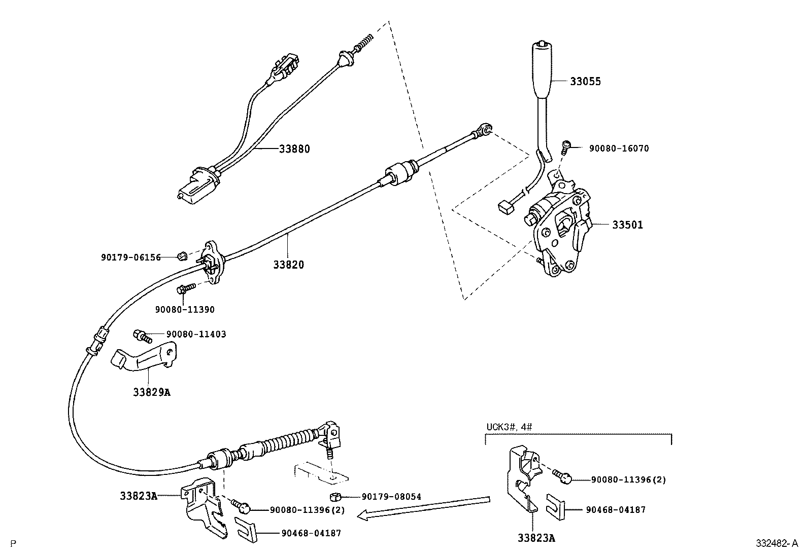 33501-0C011 SHAFT SUB-ASSY, CONTROL (FOR COLUMN SHIFT) product image