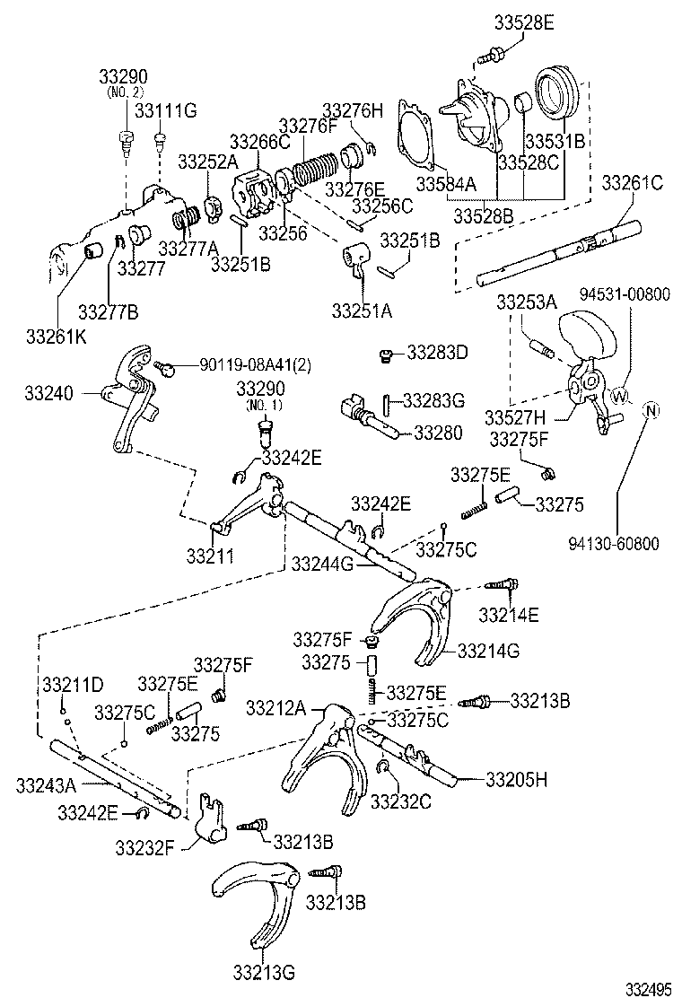 33252-20051 LEVER, SHIFT, INNER NO.2 product image