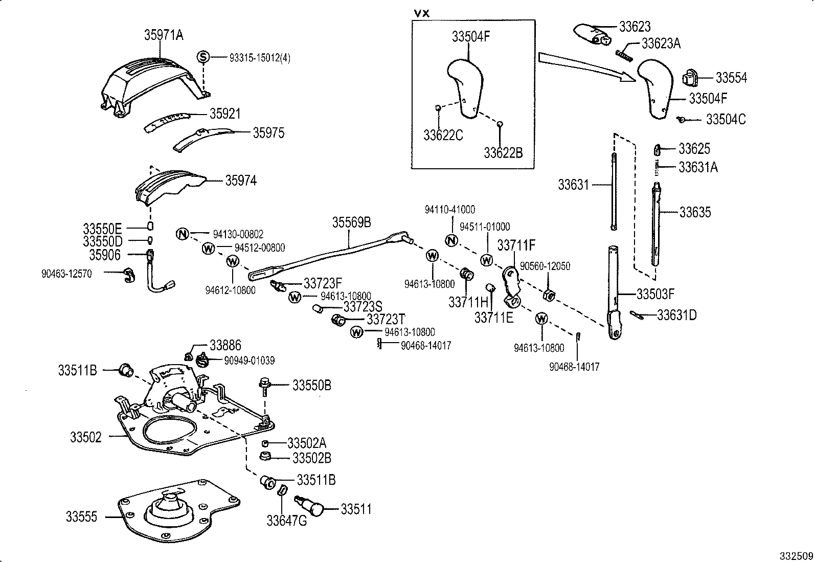 33506-60041 RETAINER SUB-ASSY, CONTROL SHIFT LEVER (FOR FLOOR SHIFT) product image
