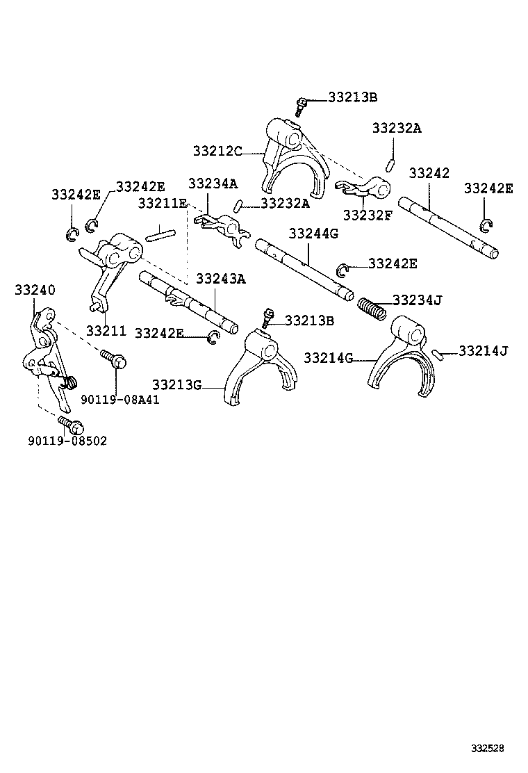 33251-0D010 LEVER, SHIFT, INNER NO.1 product image