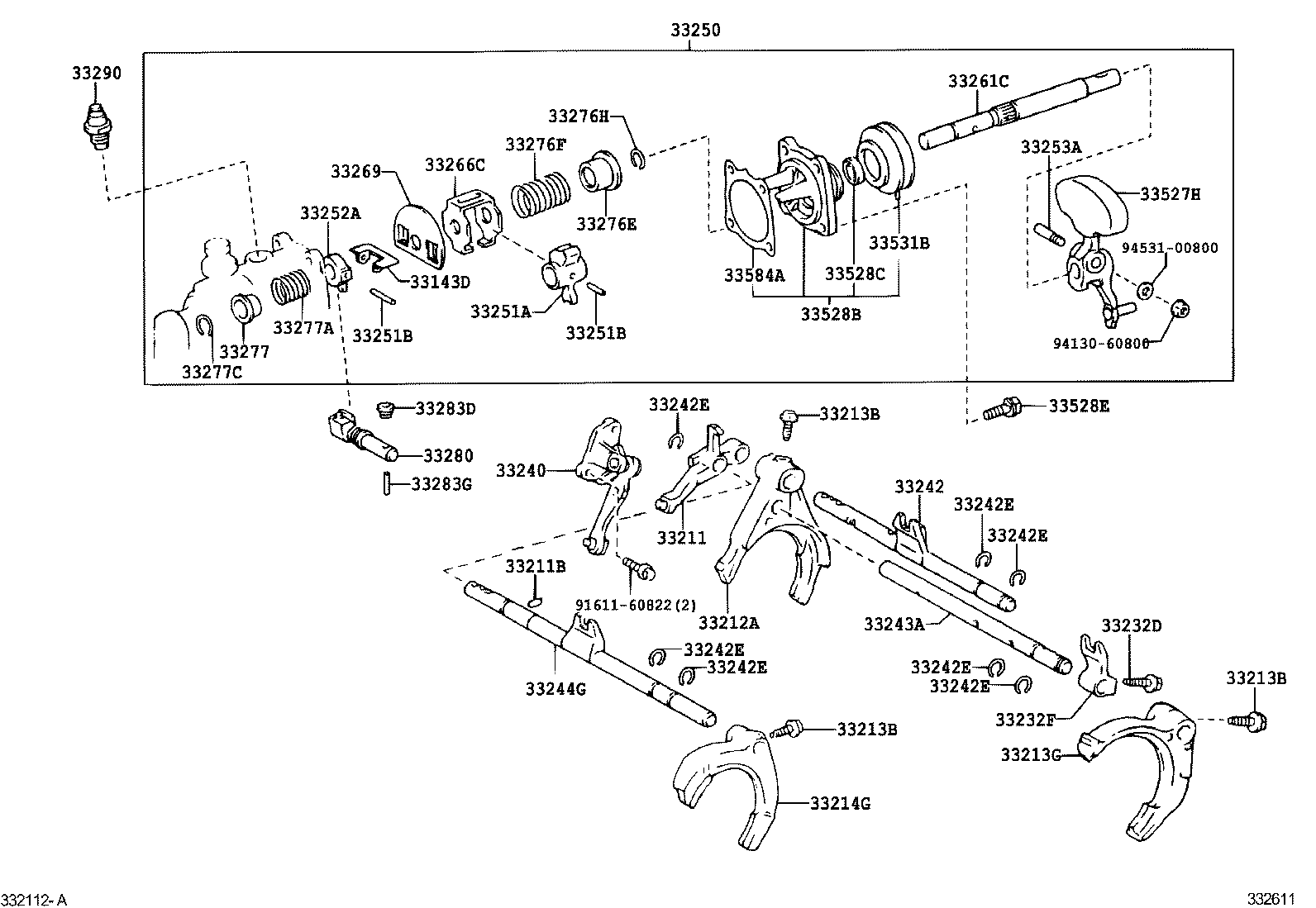 33261-42011 SHAFT, SHIFT & SELECT LEVER product image