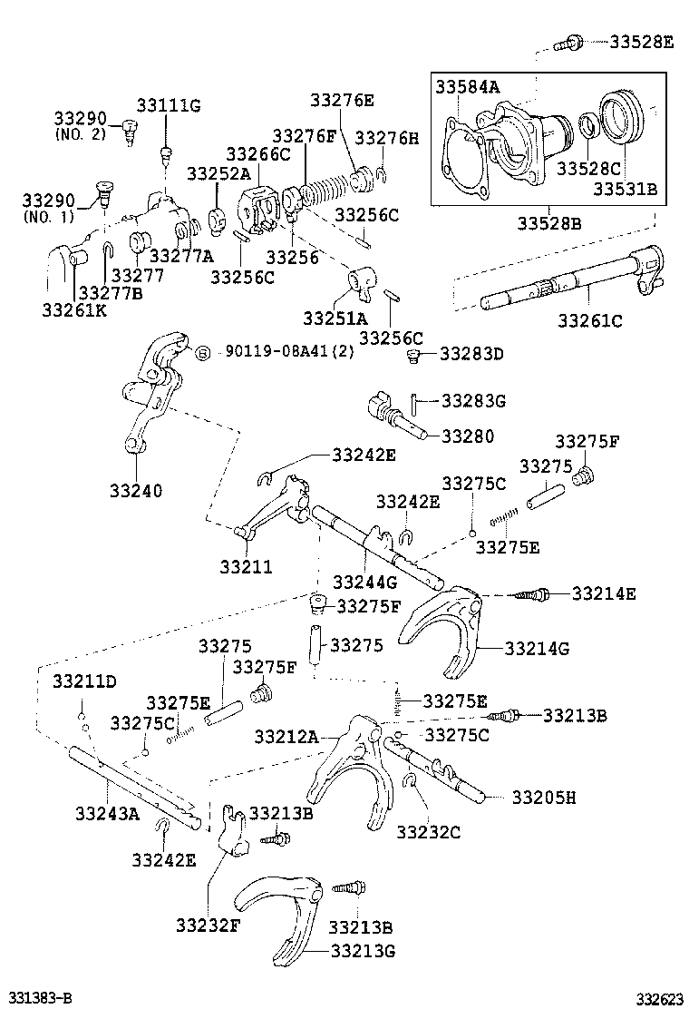 33251-02010 LEVER, SHIFT, INNER NO.1 product image