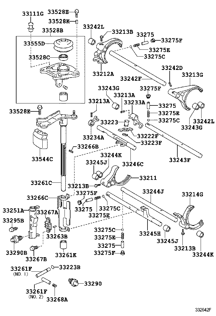 33242-21010 SHAFT, GEAR SHIFT FORK, NO.1 product image