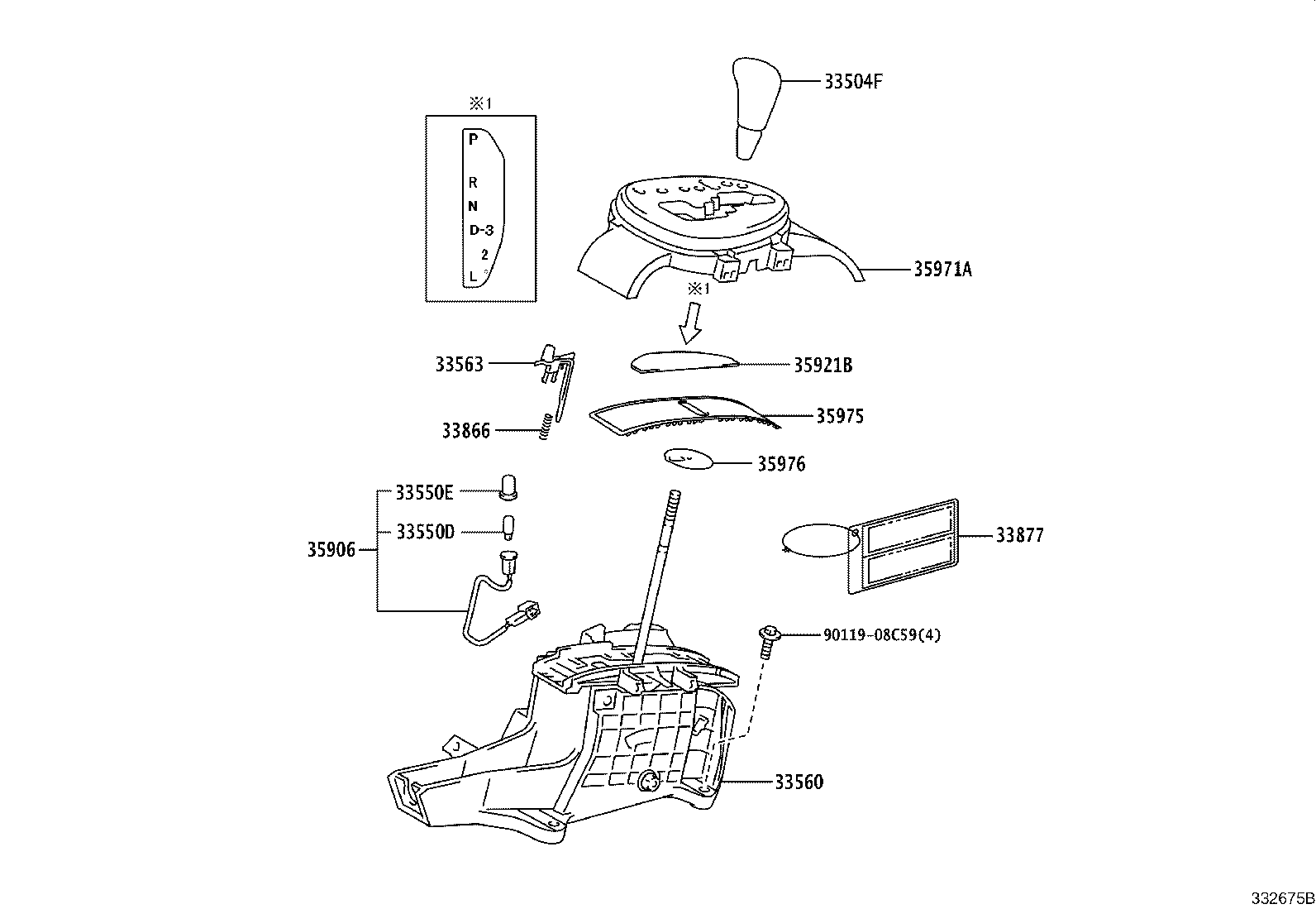 33823-52041 BRACKET, TRANSMISSION CONTROL CABLE, NO.1 product image