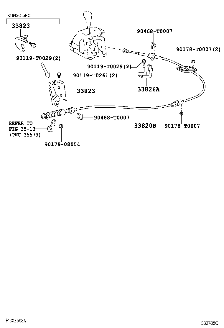33506-0K020 RETAINER SUB-ASSY, CONTROL SHIFT LEVER (FOR FLOOR SHIFT) product image