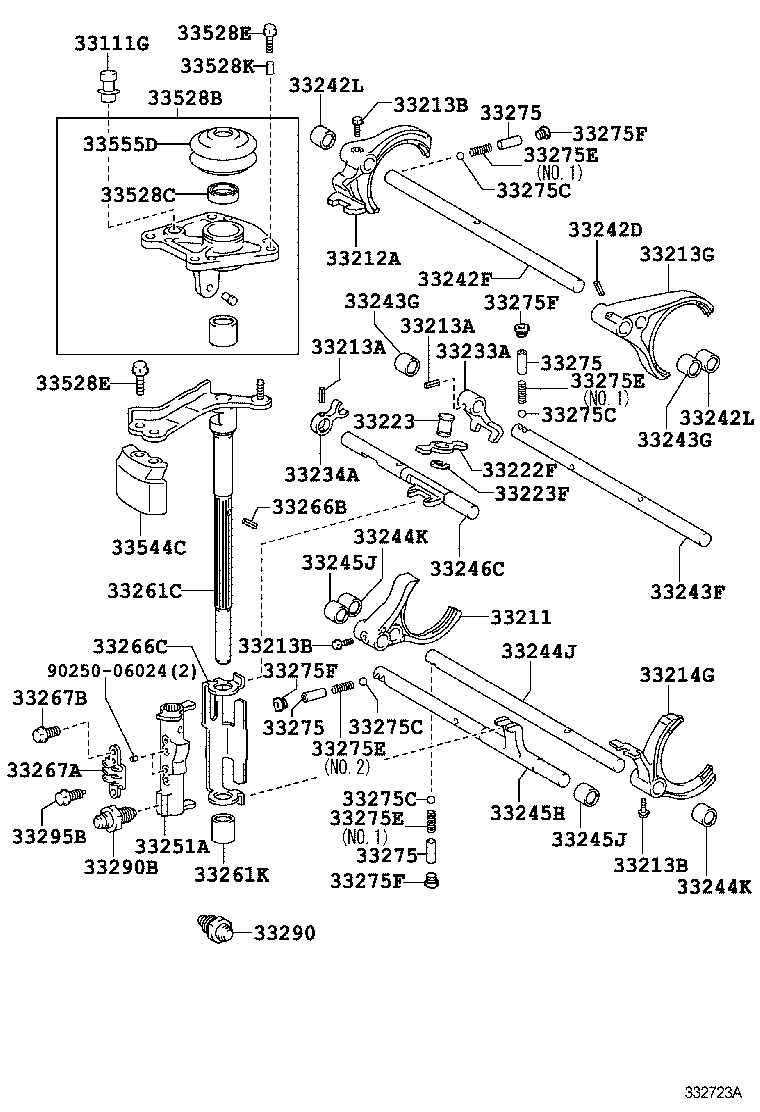 33205-02020 SHAFT, GEAR SHIFT FORK, NO.1 product image