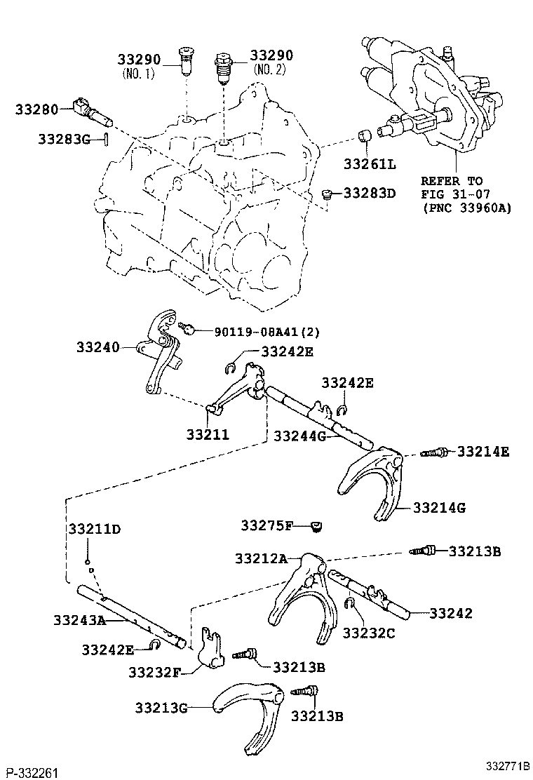 33251-0D010 LEVER, SHIFT, INNER NO.1 product image