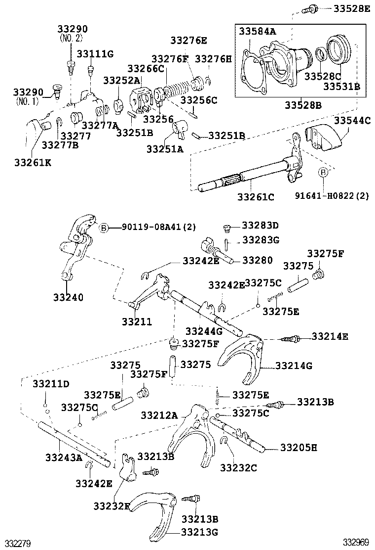 33252-20051 LEVER, SHIFT, INNER NO.2 product image
