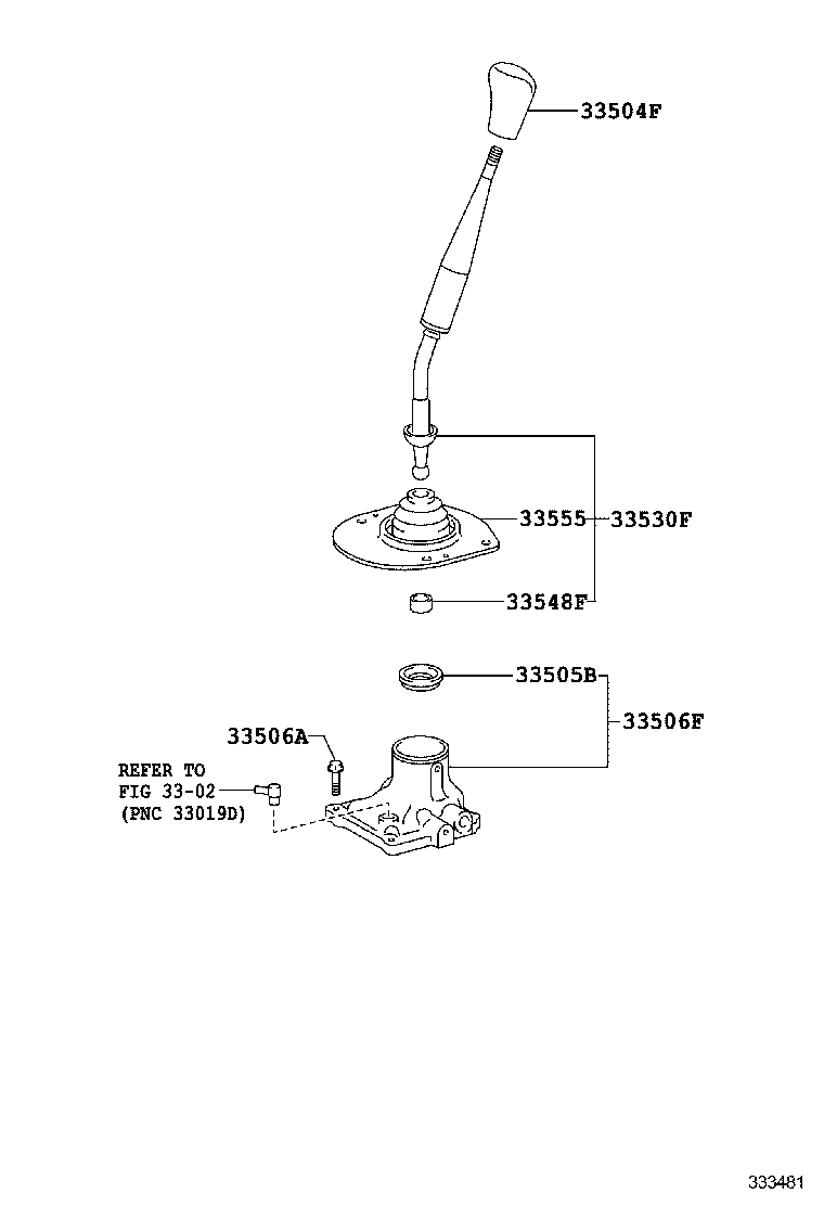 33506-60130 RETAINER SUB-ASSY, CONTROL SHIFT LEVER (FOR FLOOR SHIFT) product image